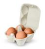 a four hole egg box with eggs