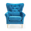 teal blue wing back armchair