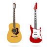 a pair of guitars