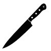 sharp long bladed kitchen knife