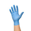hand wearing a blue latex glove