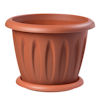 brown plastic plant pot