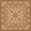 square brown and cream patterned rug